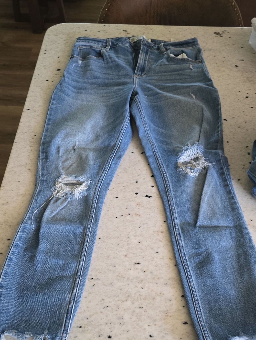 Women's Distressed Light Blue Jeans - Classic Slim Fit Abercrombie